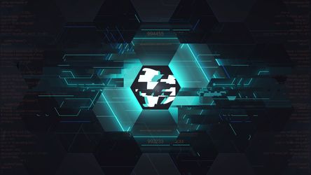 Glitch Gaming Logo - Cyan Theme - Poster image
