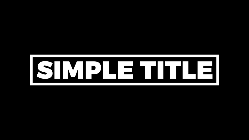 Simple Title Overlays - 1 - Original - Poster image