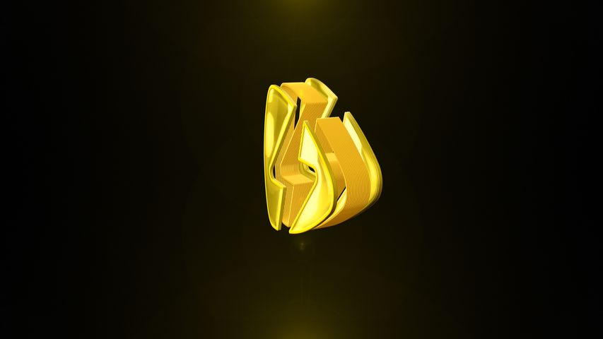 Rotating 3D Reveal - Horizontal - Gold In Dark - Poster image