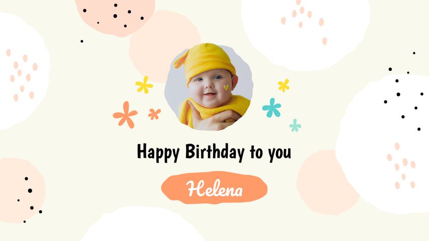 Happy Birthday Congratulation Slideshow - Peach color theme - Poster image