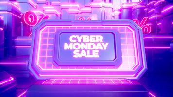 Cyber Monday Sale Logo Reveal Retrowave theme video