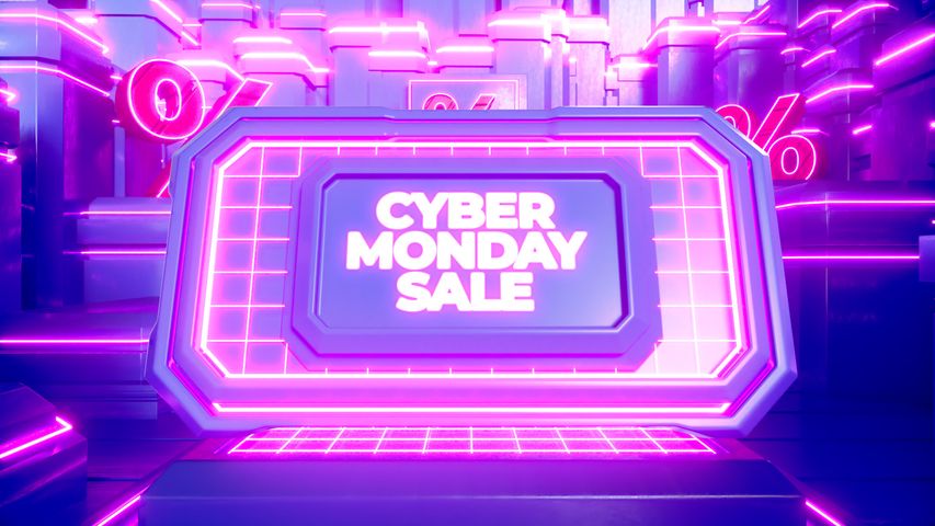 Cyber Monday Sale Logo Reveal - Retrowave - Poster image