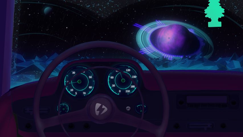 Space Travel Viz - Purple - Poster image