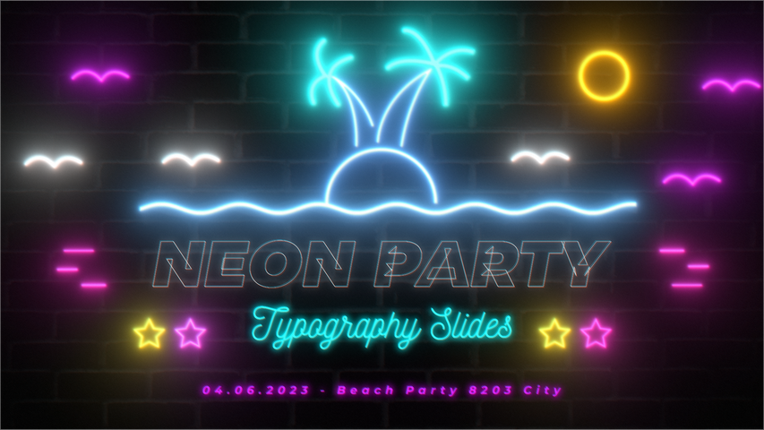 Neon Retro Typography 2 - Original - Poster image