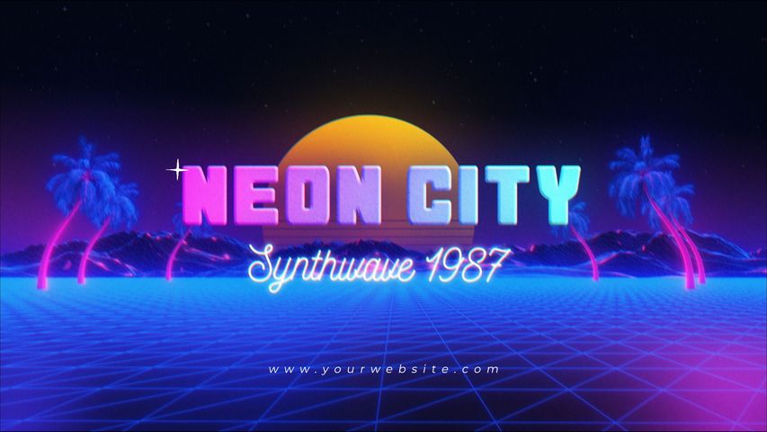 Neon Retro Typography 4 - Original - Poster image