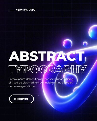 Neon Retro Typography 1 - Post - Original - Poster image
