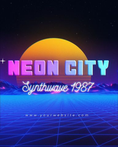 Neon Retro Typography 4 - Post - Original - Poster image
