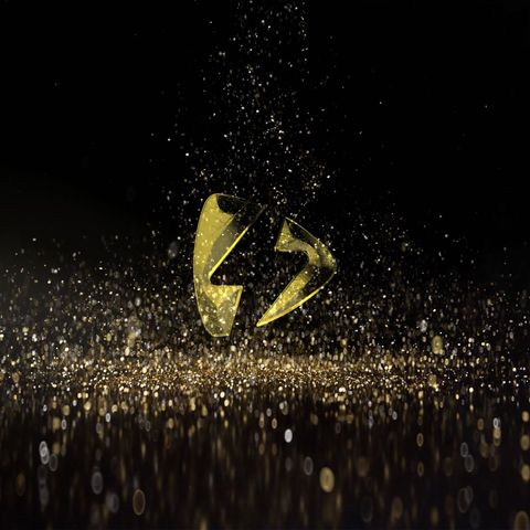 Golden Glitter Reveal - Square - Original - Poster image