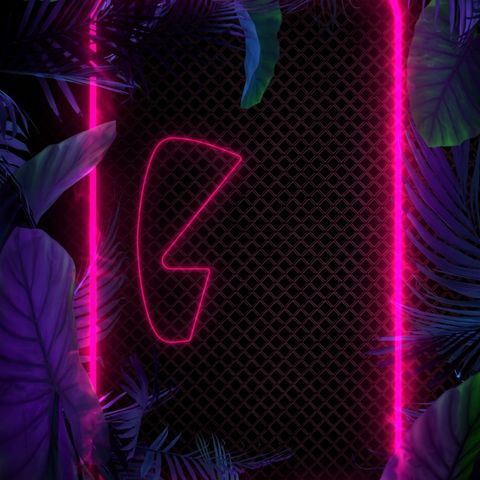 Tropical Neon Background Square - Original - Poster image