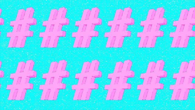 Trendy Background - Pink and Blue Hashtag - Poster image
