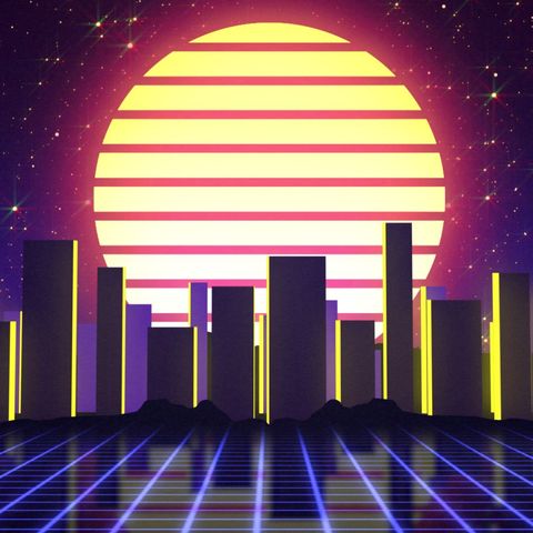 Retro Vaporwave Background - Square - Original - Poster image