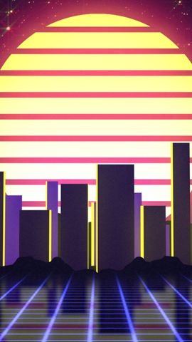 Retro Vaporwave Background - Vertical - Original - Poster image