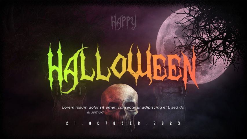 Halloween Spooky Greeting 5 - Original - Poster image