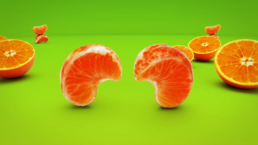 Orange Burst - Green Theme - Poster image