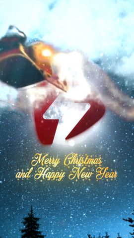 Santa's Sleigh Greeting - Vertical - Original - Poster image
