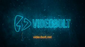 Glowing Neon Reveal Blue Logo theme video