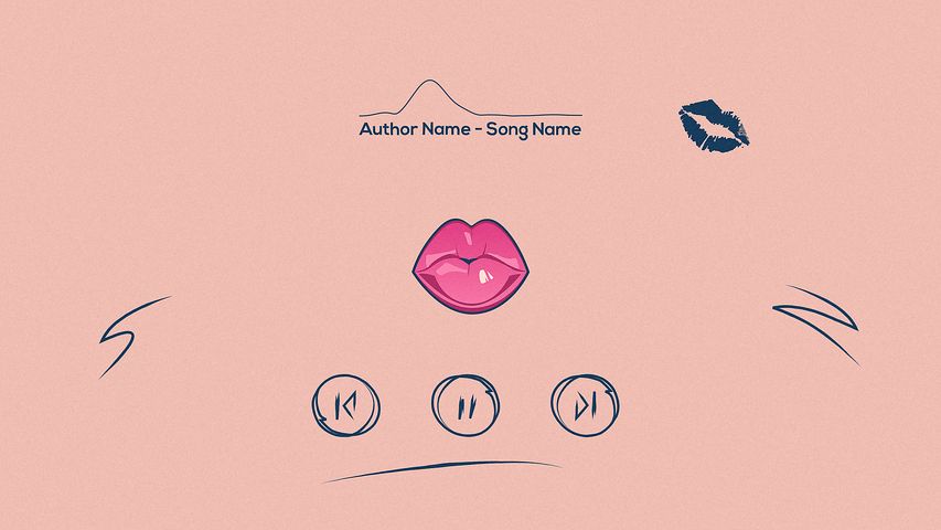 Kiss Lips Music Visualizer - Horizontal - Original - Poster image