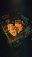 Hologram Contours Ident - Vertical Orange Logo theme video