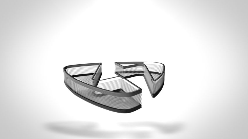 Clean Outline 3D Logo 3 - Horizontal - Original - Poster image