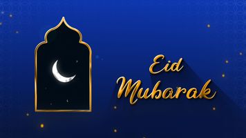 Royal Blue Eid Greeting