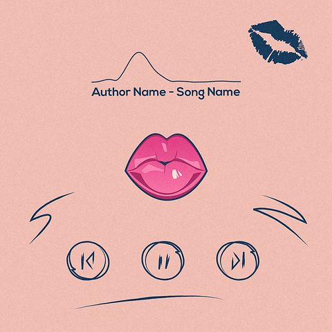 Kiss Lips Music Visualizer - Square - Original - Poster image